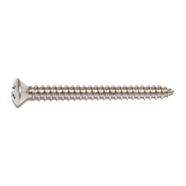 Midwest Fastener Sheet Metal Screw, #12 x 2-1/2 in, 18-8 Stainless Steel Oval Head Phillips Drive, 50 PK 53603 - main